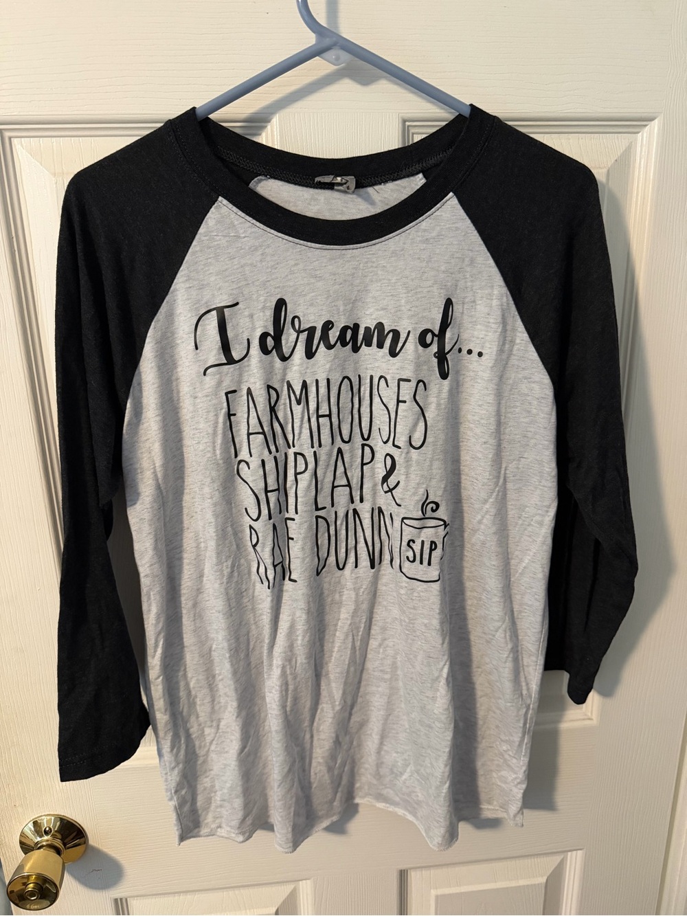 Graphic Raglan Tee - Black & Light Gray
